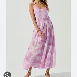 Paradise Tie Dye Midi Dress - Lavender tie dye